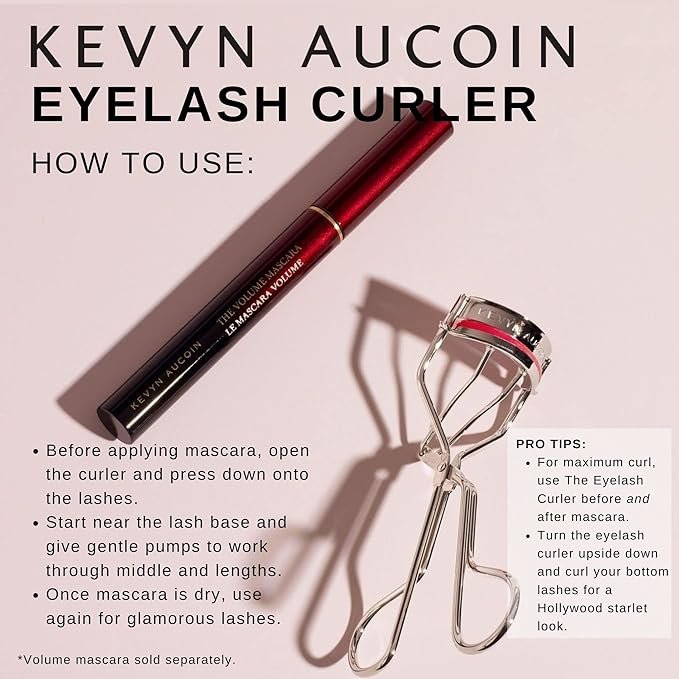 4 Kevyn Aucoin The Eyelash Curler: Easy use. Long-lasting curl of lashes effect. Wide opening. Stainless steel with two red lash cushions. Pro makeup artist tool for before & after mascara application