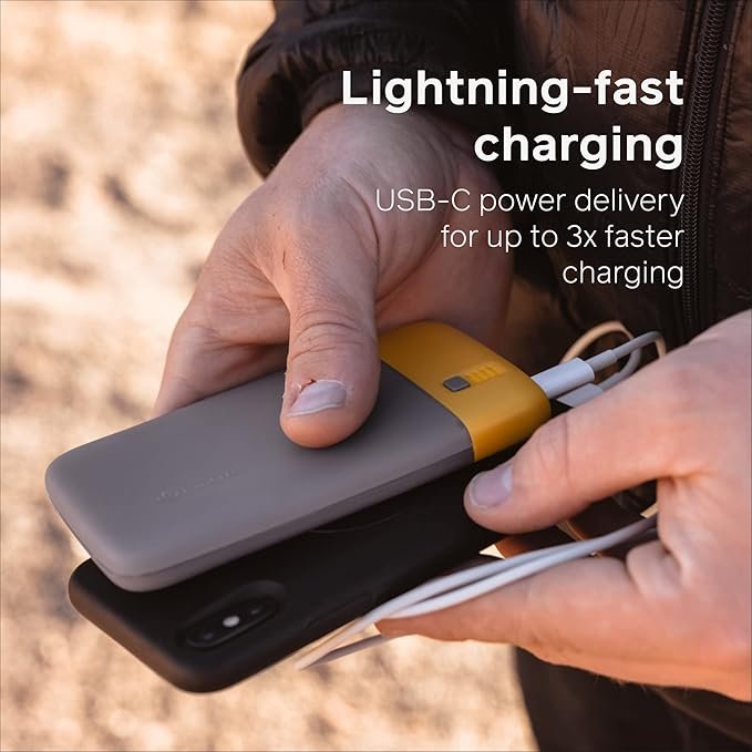 6 BioLite PowerPack 20, 6,000 mAh Multi-Device Portable Charger, 18 W USB Type-C Input/Output and USB Type-A Output