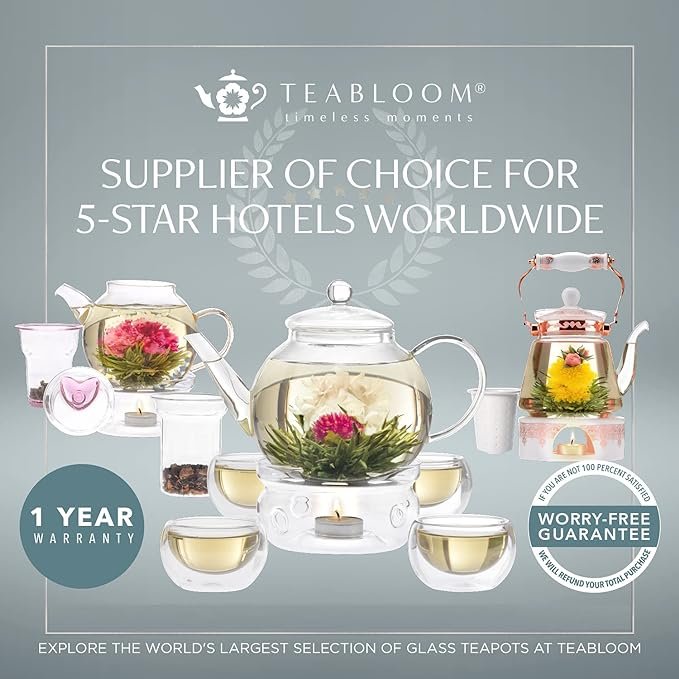 5 Sugar and creamer set made of durable borosilicate glass - Set for serving tea or coffee, includes cream pitcher, sugar bowl with lid and spoon - Suitable for serving 3-4 people.