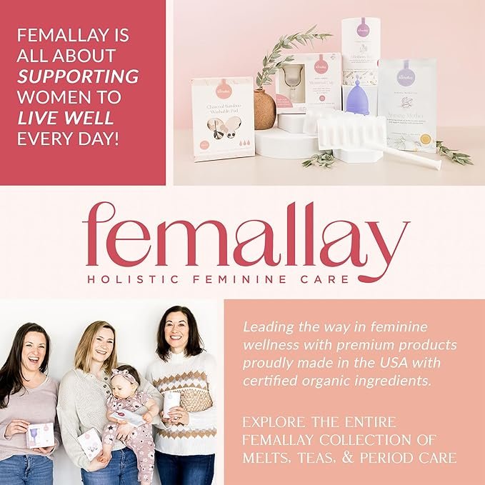 5 Femallay Organic Tea Tree & Oil Vaginal Cleansing Suppositories for Hygiene, 100% Natural Melts for Feminine Care, Great for Dryness and More, 7 Individually-Sealed Melts + 1 Applicator