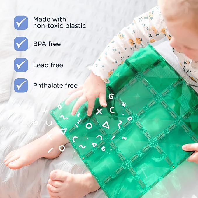 5 Connetix - Magnetic Building Tiles - Educational Toy for Children - Powerful and Creative Play - Set of 2 Foundation Plates