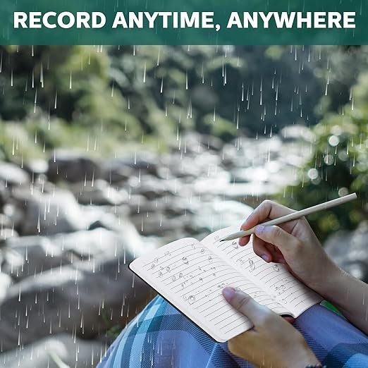 4 Seajan 10 Pack Waterproof Pocket Notebook 3.5 x 5.5 Inches Mini Waterproof Field Notebook Tactical Black Small Memo Notepad for Outdoor Activities Travel Recording Supplies,24 Sheets,48 Pages