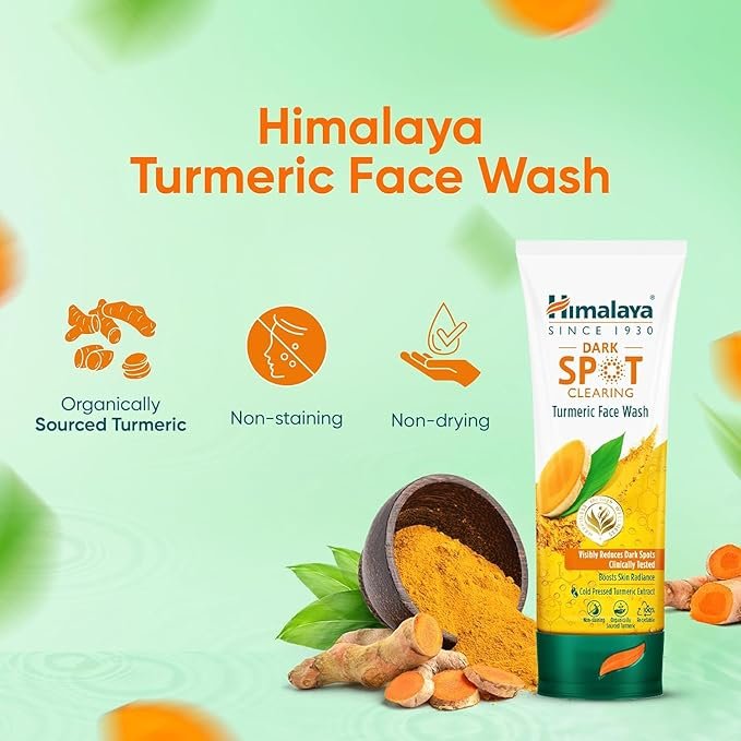 3 himala'ya Dark Spot Clearing Turmeric Face Wash | Reduce dark spots in 7 days | Organically sourced & Cold-pressed turmeric | 100ml