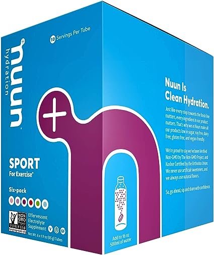 3 Nuun Sport: Electrolyte Drink Tablets, Variety Pack, (60 Servings), 10 Count (Pack of 6)