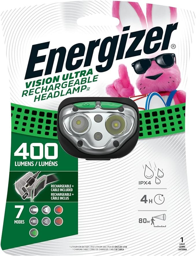 5 LED Headlamp Flashlights by Energizer, Versatile and Reliable Lighting Solution for Various Activities, Complete with Batteries