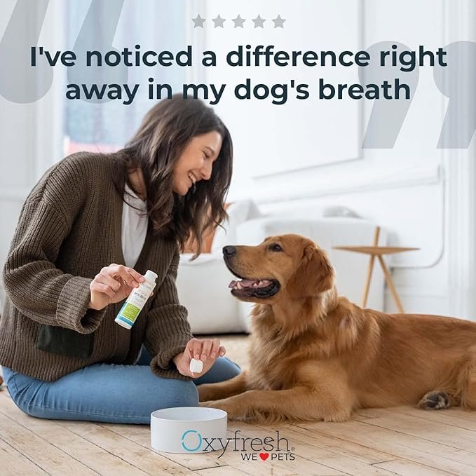 1 Oxyfresh Premium Pet Dental Kit for Dogs & Cats – Easy Solution for Pet Fresh Breath, Clean Teeth, Control Plaque & Tartar – Vet Formulated Pet Toothpaste, 4oz + Water Additive, 16oz Kit