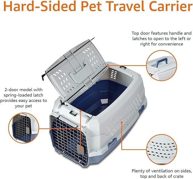 2 AmazonBasics 23-Inch Two Door Top Load Pet Kennel