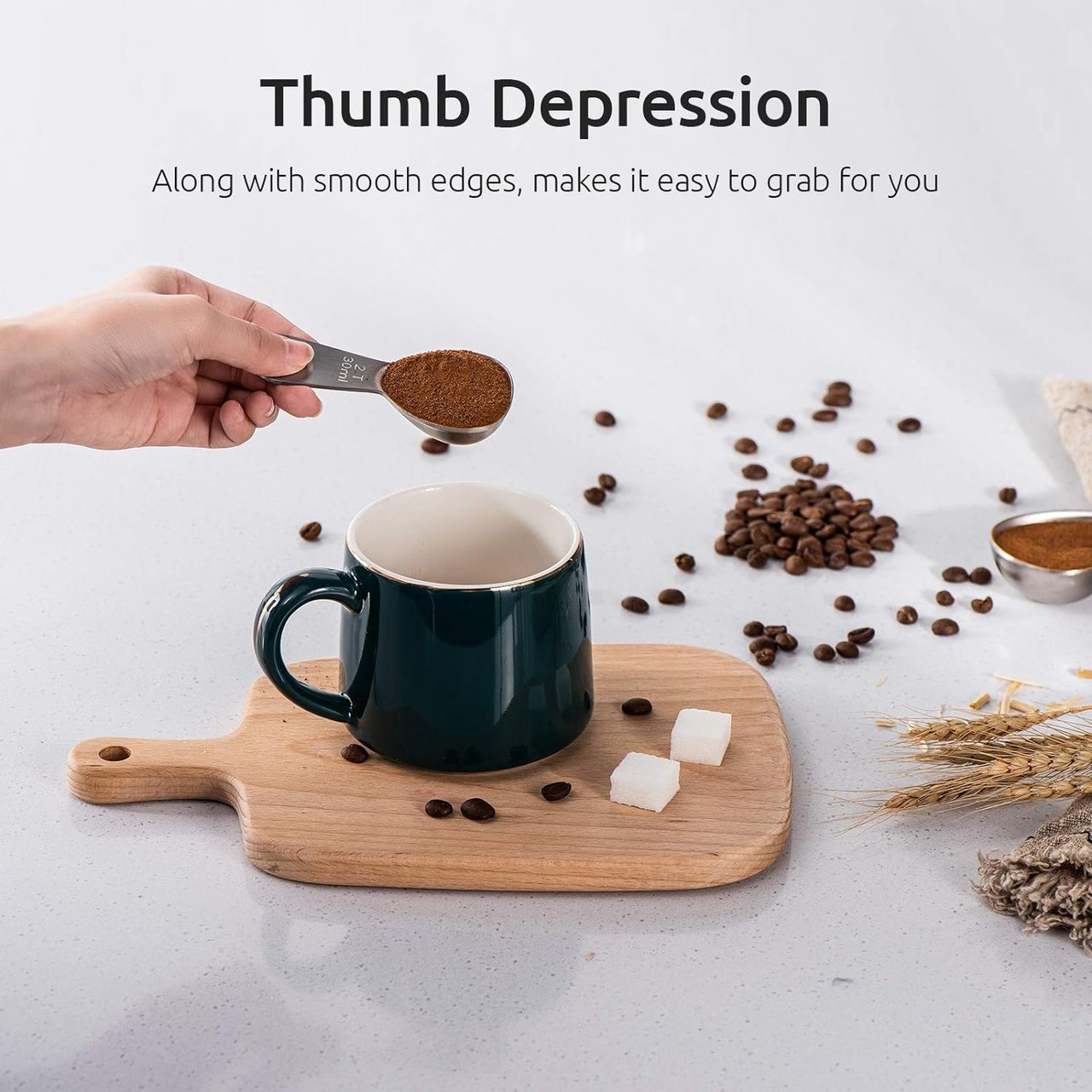 6 U-Taste Coffee Scoop: Durable 18/8 Stainless Steel Measuring Spoon for Coffee 2 Tablespoon