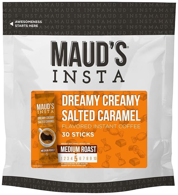 2 Dreamy Creamy Caramel Coffee Sticks, 26ct. California Roasted Instant Coffee, 100% Arabica, Solar Energy Productions