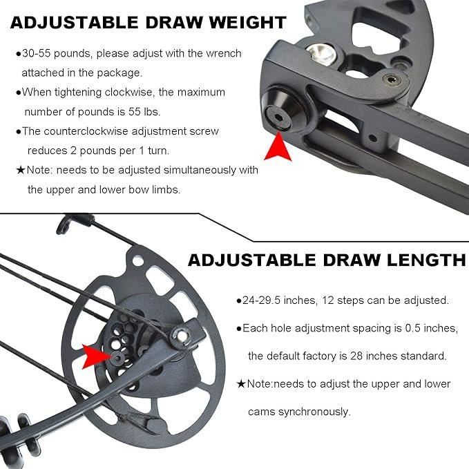 4 AMXSG Archery Kit - 30-55 lbs Draw Weight Bow Set for Hunting, 310fps Speed - Right Handed, Including Hunting Accessories