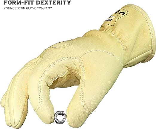 2 12-3365-60-L Flame-Resistant Ground Glove Lined with Kevlar® Performance Work Gloves, Size Large, Tan