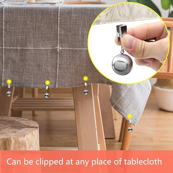 1 Tablecloth Anchors, Set of Four 10oz Premium Tablecloth Clips with Added Weights