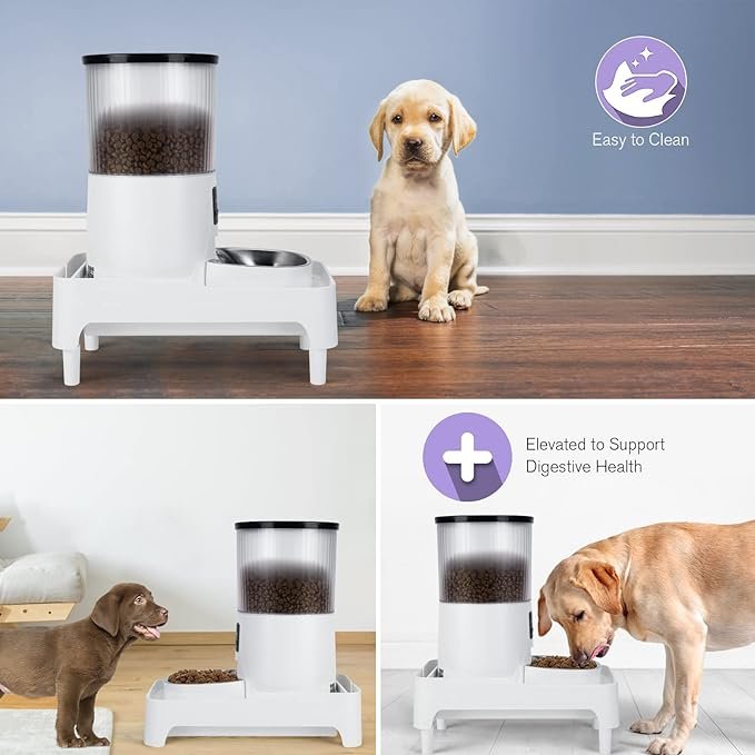 1 BEBOBLY Adjustable Cat Feeder Stand, Elevated Holder for Automatic Feeders, 3-5.1 in, Nonslip, Adjustable