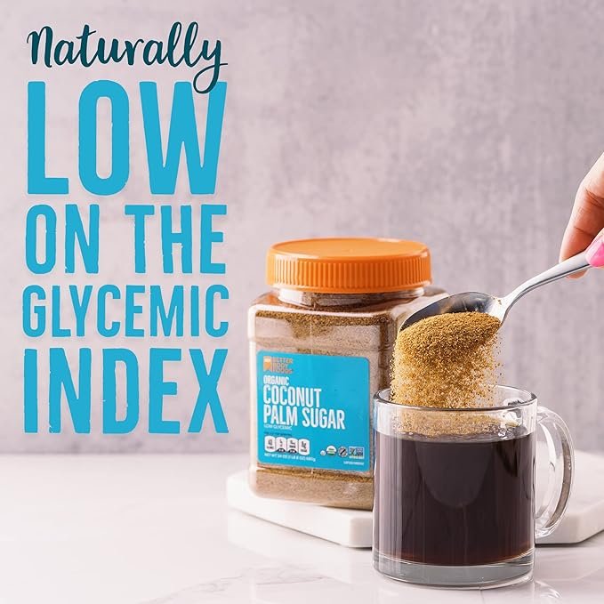 2 BetterBody Foods Organic Coconut Palm Sugar, Gluten-Free, Non-GMO, Low Glycemic Sugar Substitute, 1.5 lbs,24 Ounce