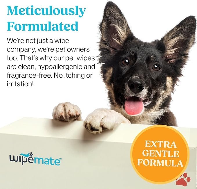 3 Pet Grooming Wipes - No-Rinse Dog and Cat Wipes, Gentle Cleansing and Deodorizing, Hypoallergenic Wipes for Paws, Ears, Fur, Eye Ducts and Butt - Unscented - 100 Count