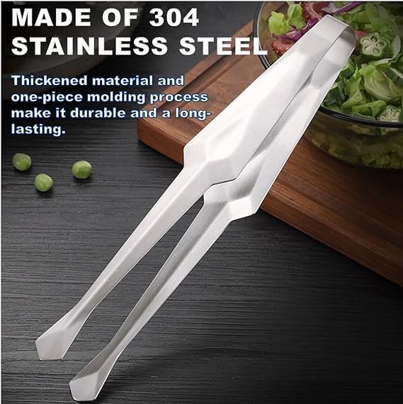 3 304 Stainless Steel Tongs - 10 Cooking Utensil, Multipurpose Kitchen Tong, Versatile for Barbecuing and Pans