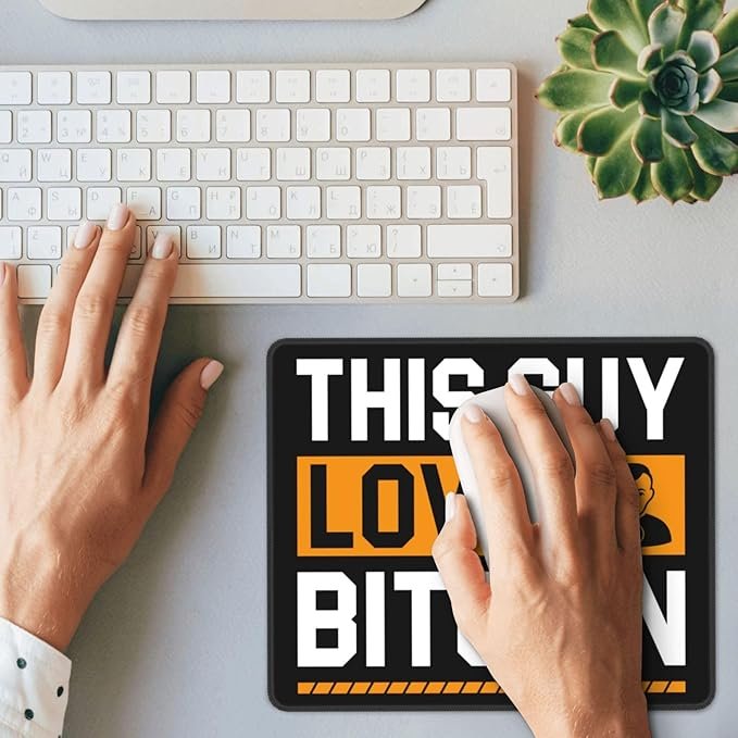 3 This Guy Loves Bitcoin Mouse Pad 10x12 in Waterproof Non-Slip Rubber Mouse Pad for Laptop Office Desk Accessories Gaming Mouse Pad