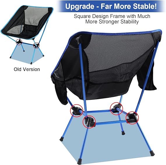 2 FBSPORT 2-Pack Foldable Outdoor Chairs for Travel, Camping, and Outdoor Activities with Convenient Carrying Case