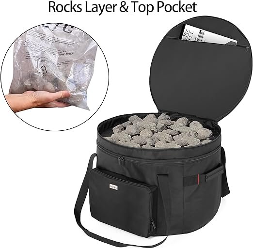 1 Black Carry Bag for Outland Firebowl 893 870 823 Propane Gas Fire Pit, Ideal for RV Travel & Camping, Patented Double-layer Design