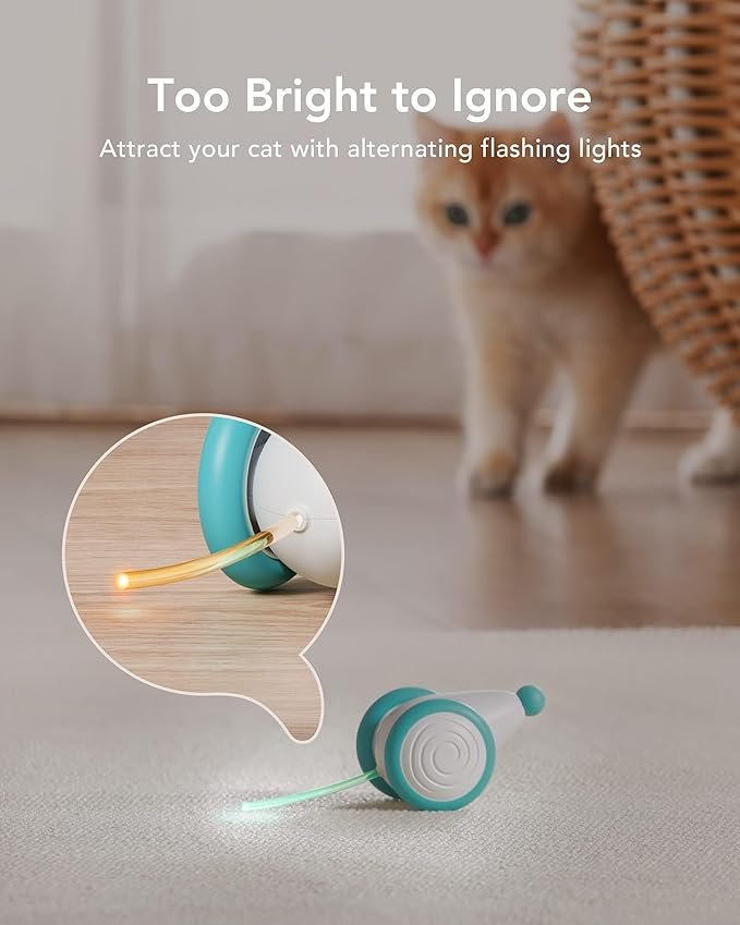 2 Interactive Cat Toys for Indoor Cats, Automatic Cat Toy with LED Lights, Cat Mouse Toys, Smart Sensing Moving Electric Cat Toys, USB Rechargeable