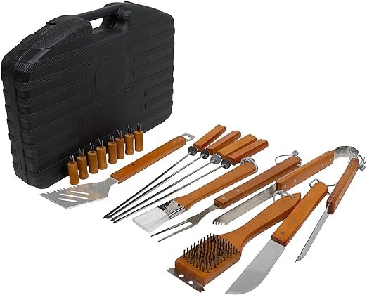 1 Deluxe Barbecue Tool Set | All in One Grill Tool Set | High-Quality Protective Case | Includes 18 Stainless Steel Grilling Tools | Barbecue Tools Set for Men