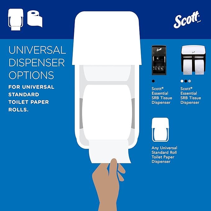 1 Scott Professional Traditional Roll Bathroom Tissue (04460), Enhanced Aesthetic, 2-Ply, Plain White, Individually Packed, (550 Sheets/Roll, 80 Rolls/Case, 44,000 Sheets/Case)