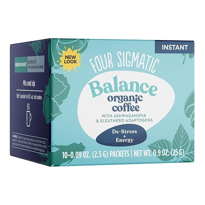 1 10-Pack of Medium Roast Instant Coffee with Ashwagandha, Chaga & Tulsi by Four Sigmatic