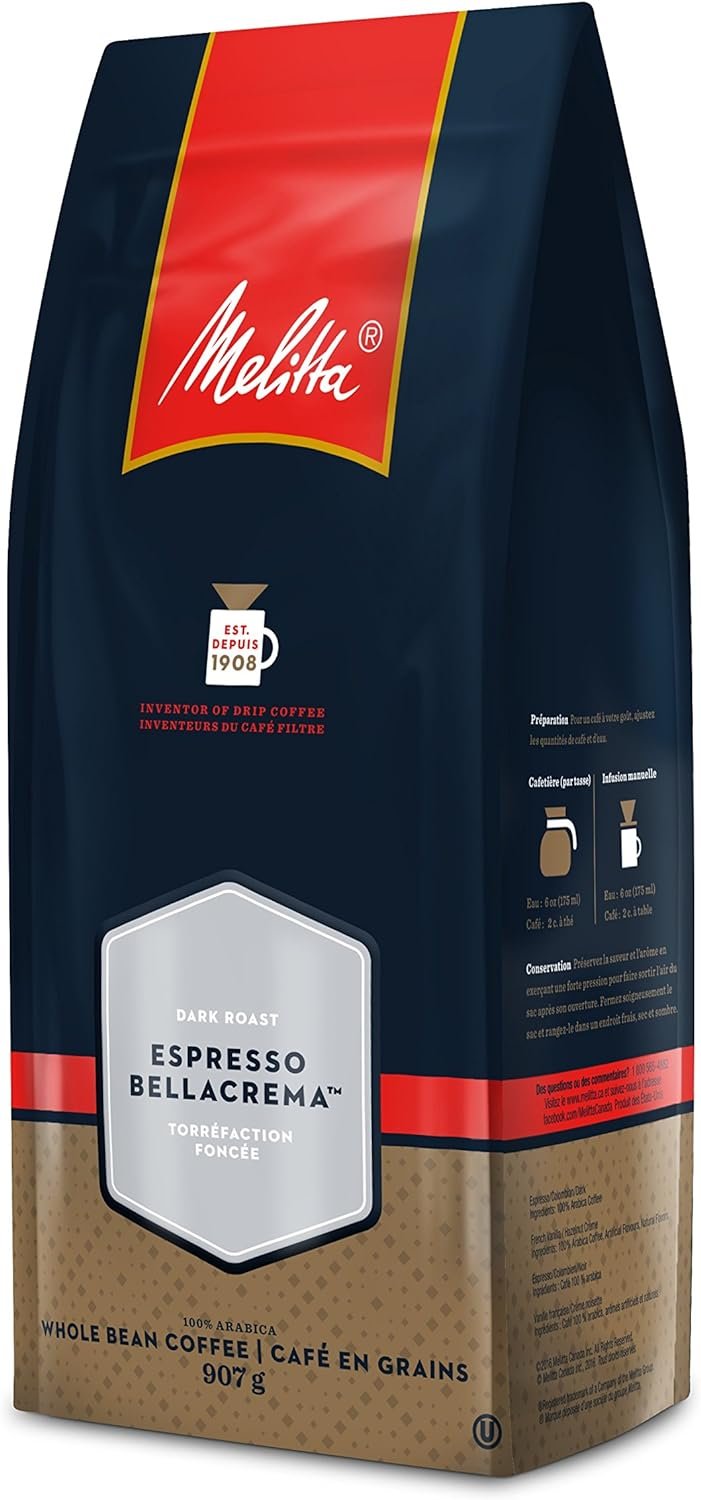 1 Dark Roast Espresso BellaCrema Whole Bean Coffee by MELITTA