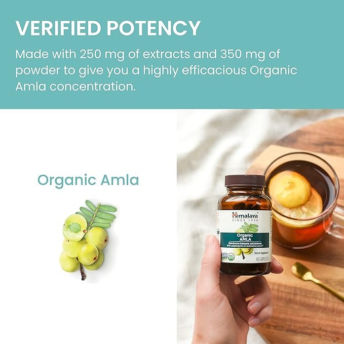 3 Himalaya Organic Amla Natural Antioxidant for Immune Support, 60 Caplets, 1 Month Supply