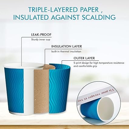 2 DAILYPACK 8 OZ Coffee Cups with Lids and Straws, 100 Count Insulated Ripple Wall Paper Hot Coffee Cups, To Go cups with Lids and Straws for Hot/Cold Drink