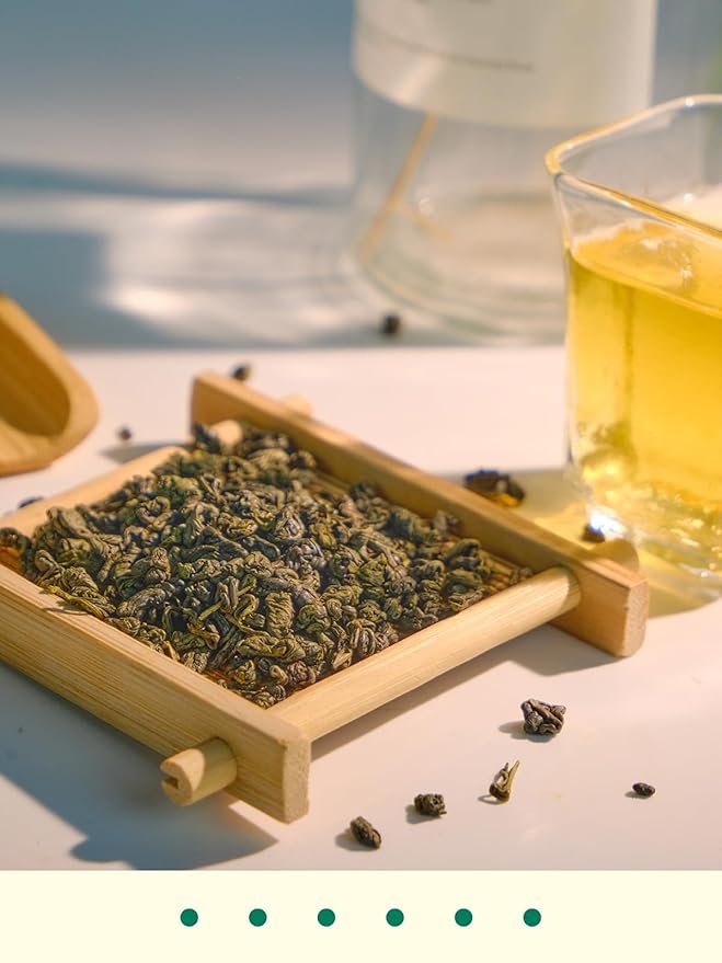 3 GLDNT Organic Gunpowder Green Tea, Premium Organic Loose Leaf Green Tea, Robust & Smooth Taste, 16oz