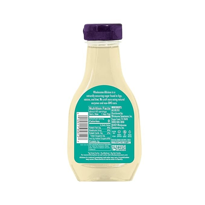 2 Wholesome Sweeteners 11.5-Ounce Allulose, Zero Calorie Sweetener, Keto Friendly, Non GMO, Non-Erythritol, Gluten Free & Vegan Liquid Sweetener, 1 Pack