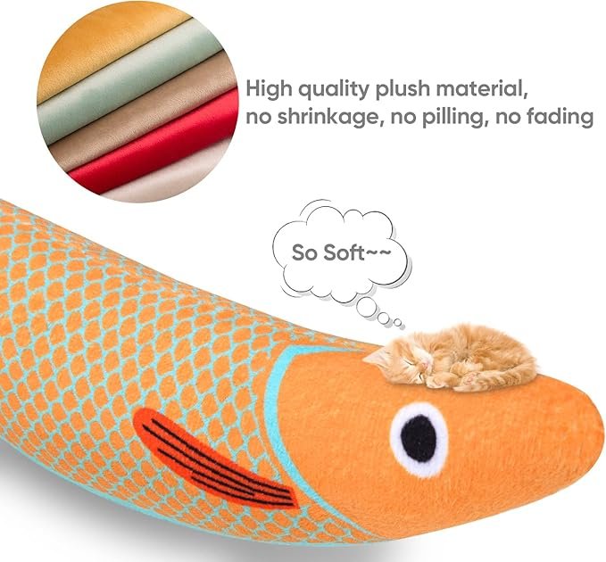 4 Catnip Toy, 3PCS Cat Chew Toys, Bite Resistant Catnip Toys with Bell Inside, Plush Cartoon Kitten Teething Interactive Toy for Cats
