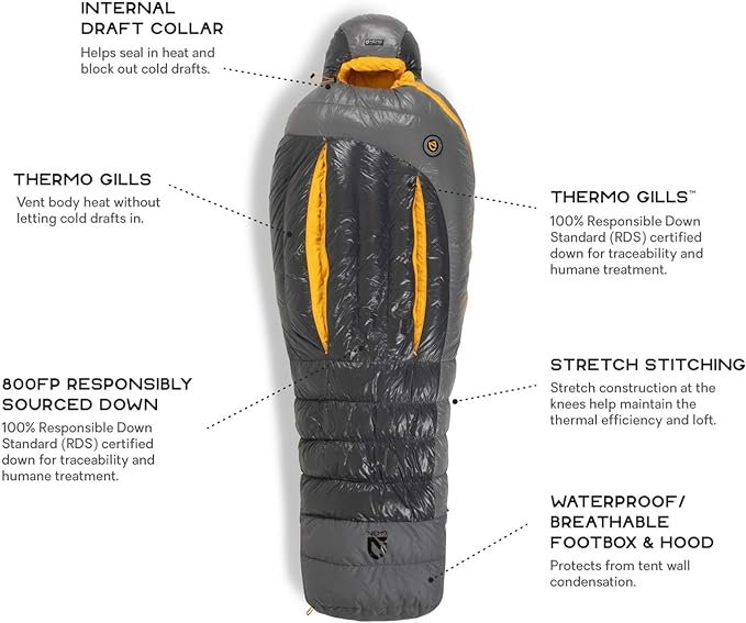 2 Arctic SleepPro 800-Fill Down Insulated Sleeping Bag, -20 Degree, Standard