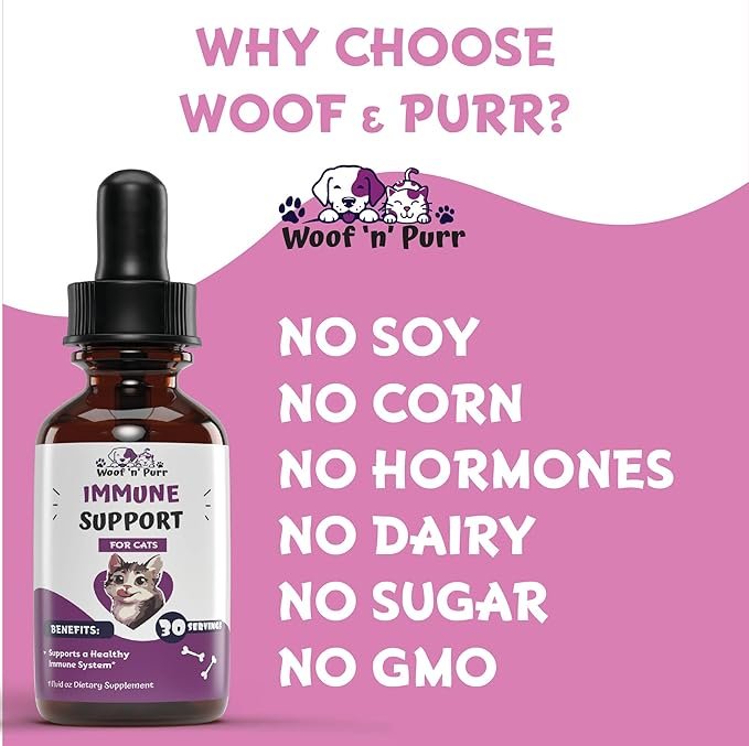 4 Immune Support for Cats - Helps to Support a Healthy Immune System - Cat Immune Booster - Cat Immune Support - Cat Immune Supplement - Immune Support Cats - Cat Immune Support Supplement - 1 fl oz