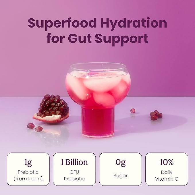 1 Blume SuperBelly Gut Health and On-The-Go Hydration Packets, Sugar-Free, with Prebiotics, Probiotics, Apple Cider Vinegar, Vitamin C, and Electrolytes, Açai Pomegranate, 15 Sticks