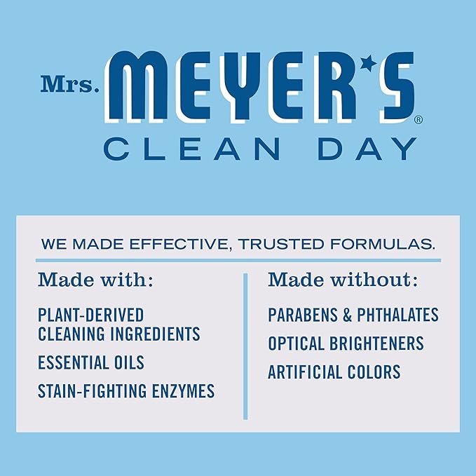 2 MRS. MEYER'S CLEAN DAY Liquid Laundry Detergent, Biodegradable Formula Infused with Essential Oils, Rain Water, 64 oz - Pack of 2 (128 Loads)