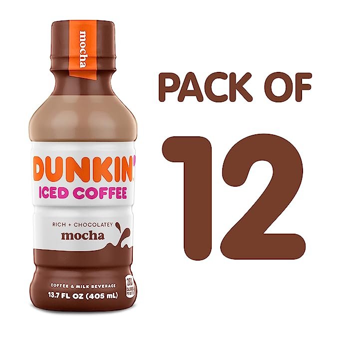 2 Dunkin Donuts Chilled Coffee, Mocha, 13.7 Fl Oz (Pack of 12)
