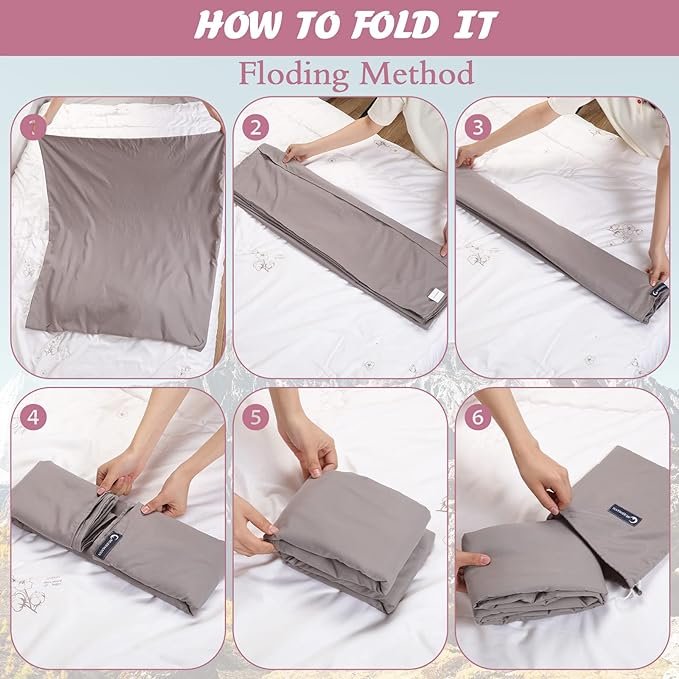 2 6 Piece Travel and Camping Sleeping Bag Liners - Lightweight Sheets with Zipper for Traveling, Hotel Hostels, Camping, Picnic, and Backpacking in 6 Colors