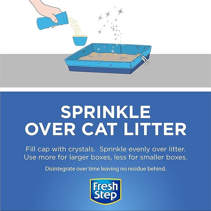 4 Fresh Step Cat Litter Crystals In summer Breeze Scent | Cat Litter Box Deodorizer which Combats Odors and Neutralizes Smells to Keep Your Home Clean, 15 Ounces, Packaging may vary