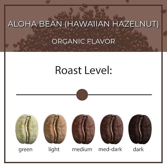 3 The Bean Organic Coffee Company Aloha Bean (Hawaiian Hazelnut), Medium Roast, Whole Bean Coffee, 16-Ounce Bags (Pack of 2)