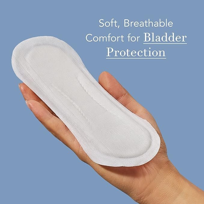 1 Rael Incontinence Liners for Women, Organic Cotton Cover - Postpartum Essential, Regular Absorbency, Bladder Leak Control, 4 Layer Core with Leak Guard Technology, (Long, 36 Count)