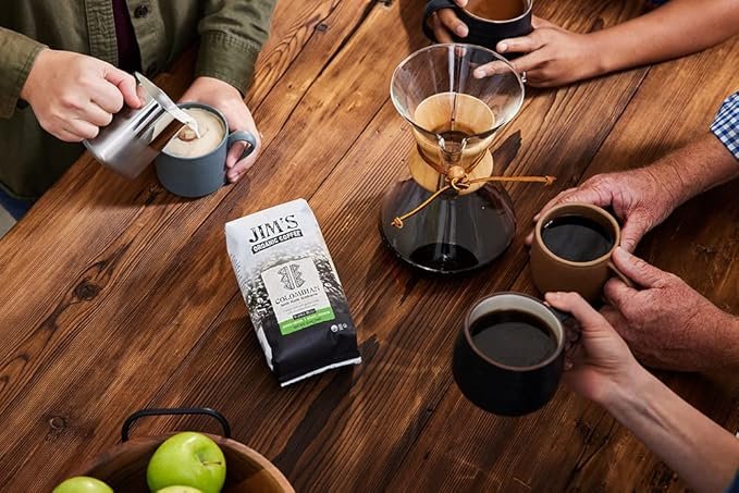 2 Jim’s Organic Coffee – Colombian – Single Origin, Medium Roast - Whole Bean, 5 lb Bag