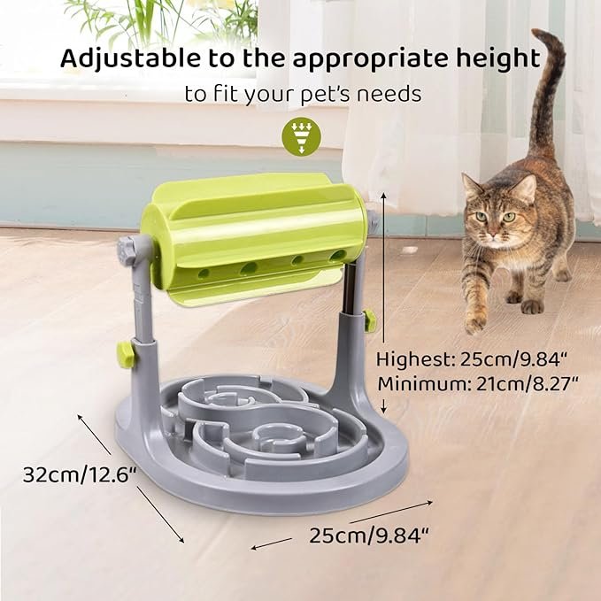1 jovani Interactive Dog & Cat Food Puzzle Toy - Slow Feeder Pet Bowl- Treat Boredom Dispensing Slow Feeder - Anxiety IQ Training in Smart Feeding and Adjustable Height for Small/Medium Dogs