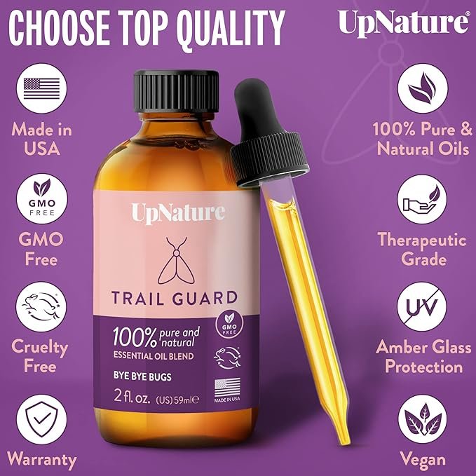 4 Essential Oil Blend 2oz for Outdoor Protection - Natural Mosquito and Insect Repellent with Eucalyptus, Ylang-Ylang, and Vanilla