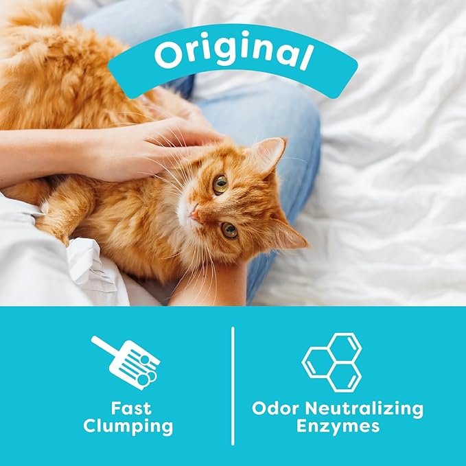 2 Natural Wheat Cat Litter, Original, Fast Clumping with Odor Neutralizing Enzymes, 25 Pound Bag