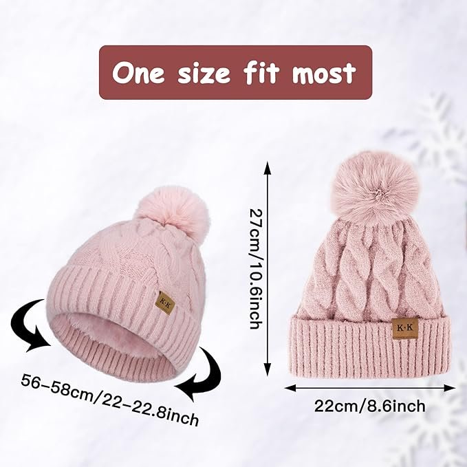  Warm and Cozy Winter Beanies for Women with Pom Pom - Knitted Hats.  
