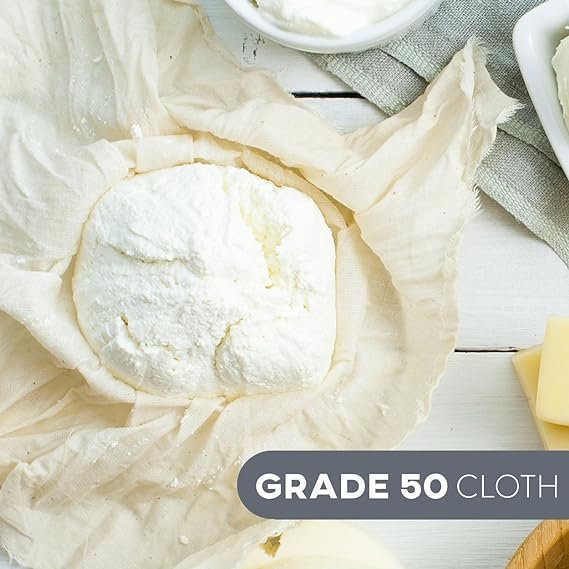 4 Kitchen Tool Cheesecloth and Cooking Twine - Grade 50 100% Natural Cotton Filter | 2 Square Yards Fabric for Filtering, With 220ft. Kitchen String, Food Safe Large Quantity Home Supplies