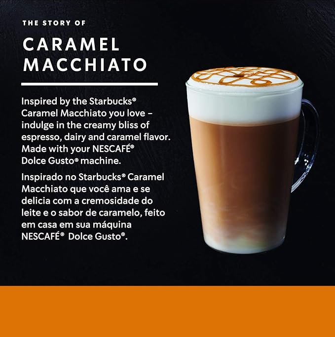 3 Nescafe Dolce Gusto Coffee Pods - Caramel Macchiato Flavor, 12 capsules, Pack of 3 (Packaging May Vary)