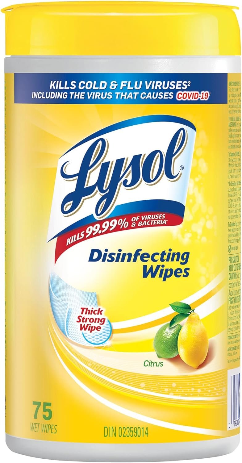 2 LYSOL® Disinfecting Wipes, Citrus, 6x75 Count